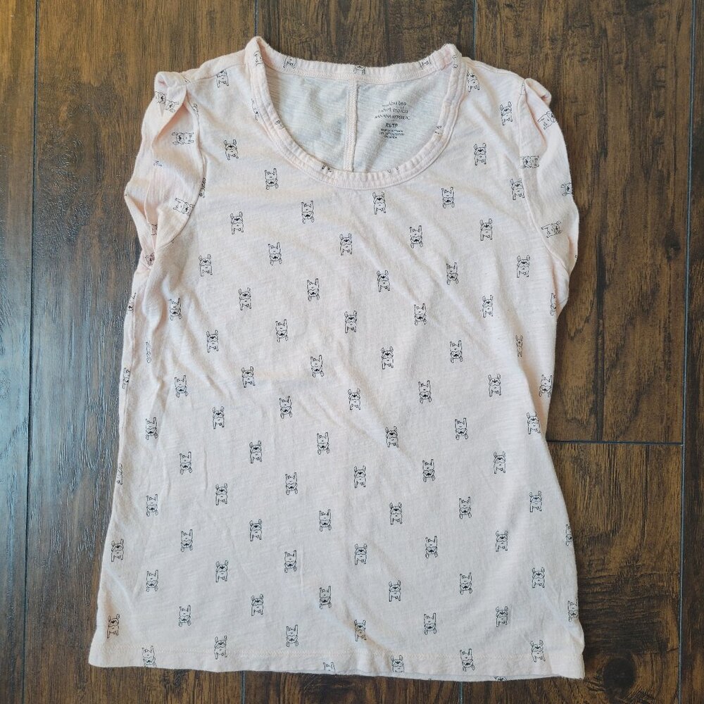 Banana Republic Malibu Tee Frenchie dog print size XS